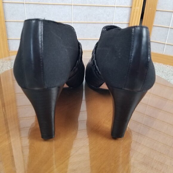 Black Leather Heeled Ankle Boots Brighton Roman Made in Brazil Square Toe Size 9 - Picture 7 of 13